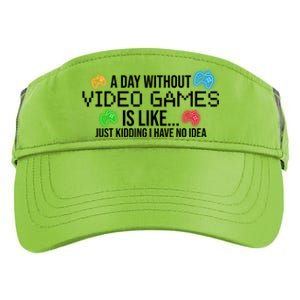 A Day Without Video Games Funny Gamer Adult Drive Performance Visor