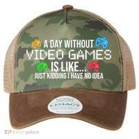 A Day Without Video Games Funny Gamer Legacy Tie Dye Trucker Hat