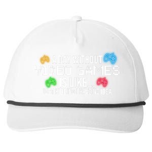 A Day Without Video Games Funny Gamer Snapback Five-Panel Rope Hat