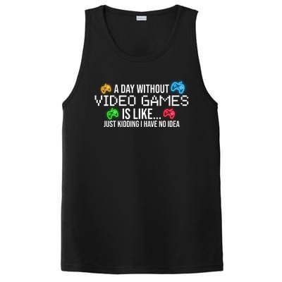 A Day Without Video Games Funny Gamer PosiCharge Competitor Tank