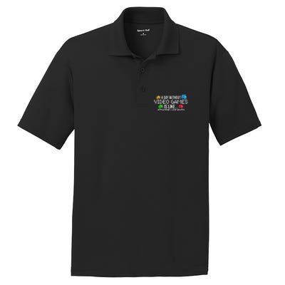 A Day Without Video Games Funny Gamer PosiCharge RacerMesh Polo