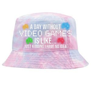 A Day Without Video Games Funny Gamer Tie-Dyed Bucket Hat