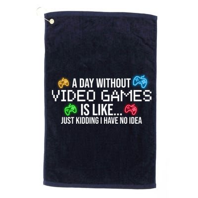 A Day Without Video Games Funny Gamer Golf Towel