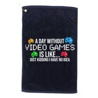 A Day Without Video Games Funny Gamer Golf Towel