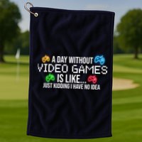 A Day Without Video Games Funny Gamer Golf Towel