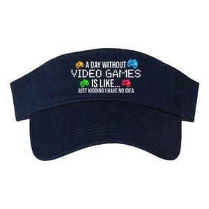 A Day Without Video Games Funny Gamer Valucap Bio-Washed Visor