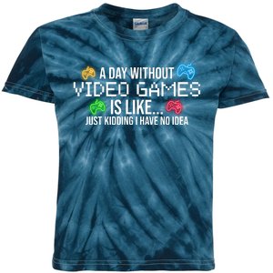 A Day Without Video Games Funny Gamer Kids Tie-Dye T-Shirt