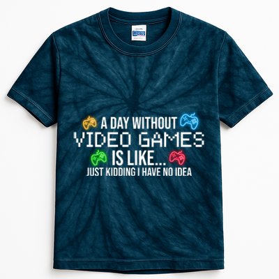 A Day Without Video Games Funny Gamer Kids Tie-Dye T-Shirt