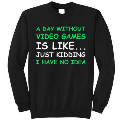 A Day Without Video Games Funny Video Gamer Gift Men Women Sweatshirt