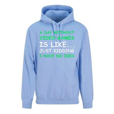 A Day Without Video Games Funny Video Gamer Gift Men Women Unisex Surf Hoodie