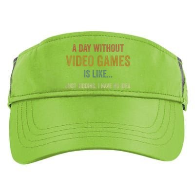 A Day Without Video Games Is Like Funny Gamer Gifts Gaming Adult Drive Performance Visor