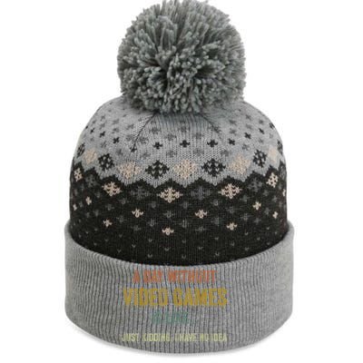 A Day Without Video Games Is Like Funny Gamer Gifts Gaming The Baniff Cuffed Pom Beanie