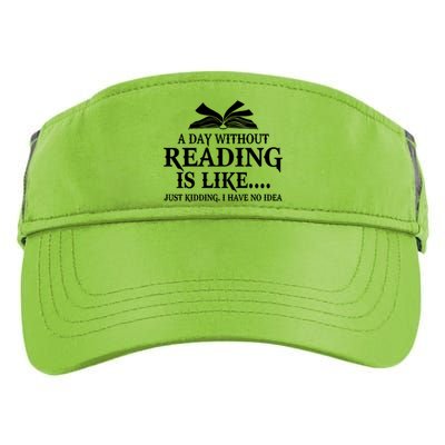 A Day Without Reading Is Like Just Ding I Have No Idea Gift Adult Drive Performance Visor