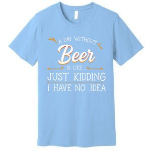 A Day Without Beer Is Like Just Ding I Have No Idea Funny Gift Premium T-Shirt