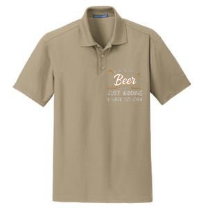 A Day Without Beer Is Like Just Ding I Have No Idea Funny Gift Dry Zone Grid Polo