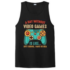 A DAY WITHOUT VIDEO GAMES IS LIKE Funny Gaming Gamer PosiCharge Competitor Tank