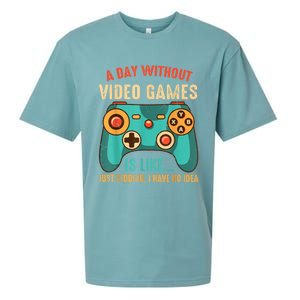 A DAY WITHOUT VIDEO GAMES IS LIKE Funny Gaming Gamer Sueded Cloud Jersey T-Shirt