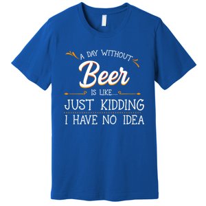 A Day Without Beer Is Like Just Ding I Have No Idea Gift Premium T-Shirt