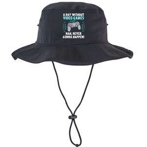 A Day With Out Video Games Is Like Nah Never Gonna Happen Gift Legacy Cool Fit Booney Bucket Hat