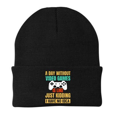 A Day Without Video Games Is Like Funny Gamer Gifts Gaming Beanie