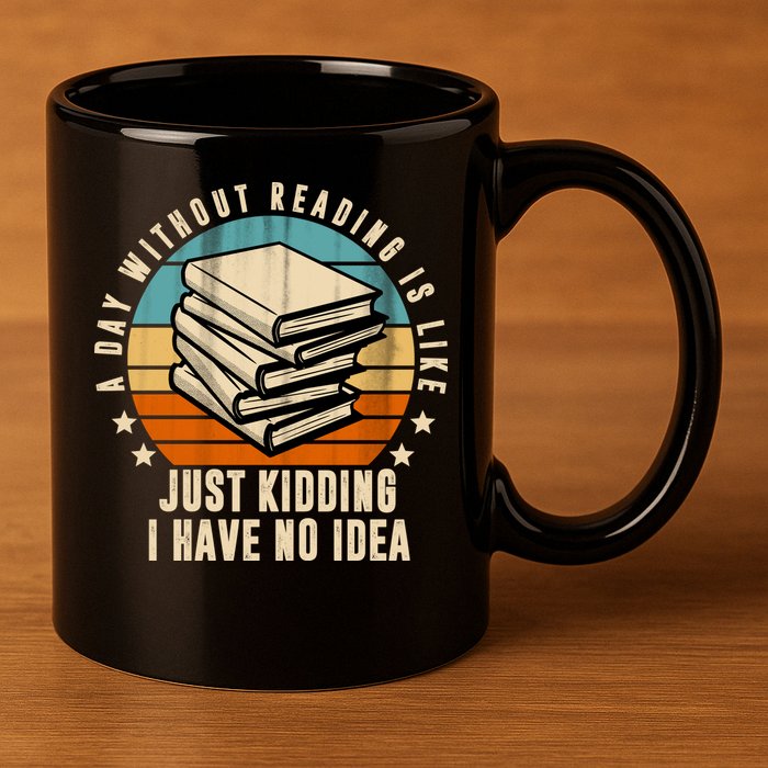 A Day Without Reading Is Like Just Kidding I Have No Idea 11oz C Handle Ceramic Mug