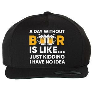 A Day Without Beer Is Like Just Kidding I Have No Idea Wool Snapback Cap