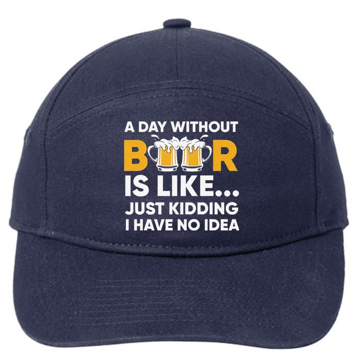 A Day Without Beer Is Like Just Kidding I Have No Idea 7-Panel Snapback Hat