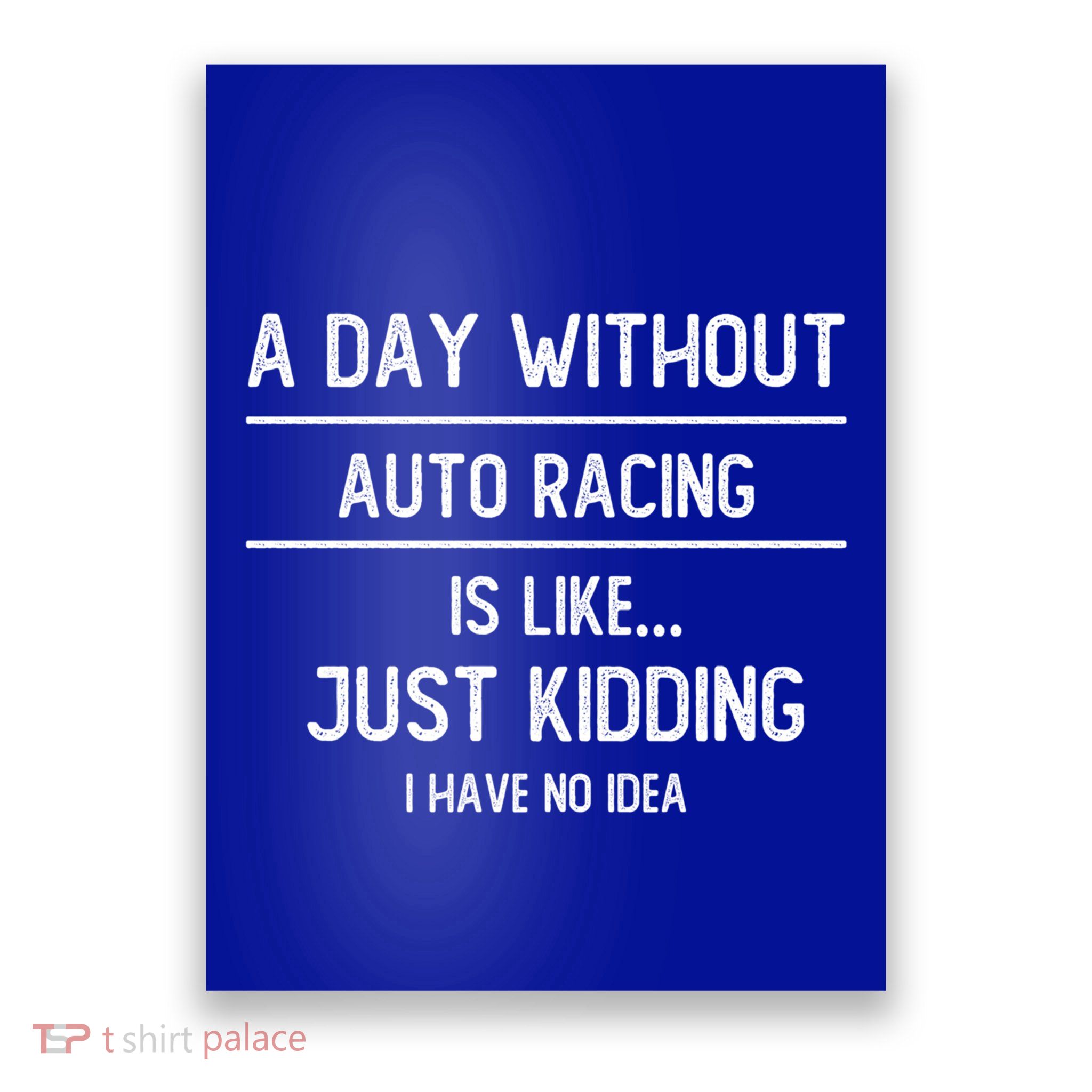 A Day Without Auto Racing Is Like Auto Racing Lovers Gift Poster