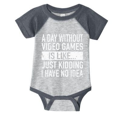 A Day Without Video Games Is Like Video Gamer Gaming Infant Baby Jersey Bodysuit