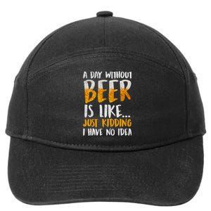 A Day Without Beer Is Like Just Kidding I Have No Idea 7-Panel Snapback Hat