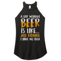 A Day Without Beer Is Like Just Kidding I Have No Idea Women's Perfect Tri Rocker Tank