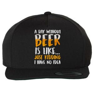 A Day Without Beer Is Like Just Kidding I Have No Idea Wool Snapback Cap