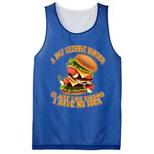 A Day Whithout Burger Is Just Like Hamburger Cheeseburger Gift Mesh Reversible Basketball Jersey Tank