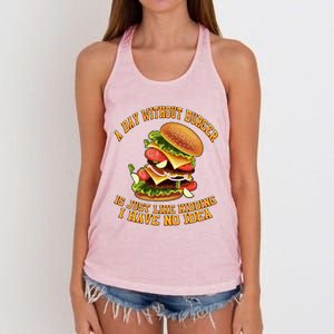 A Day Whithout Burger Is Just Like Hamburger Cheeseburger Gift Women's Knotted Racerback Tank