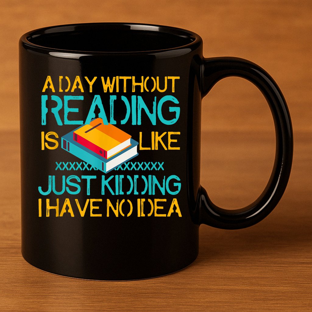 A Day Without Reading Is Like Bookworm Book Lovers Funny Gift Cool Gift 11oz C Handle Ceramic Mug