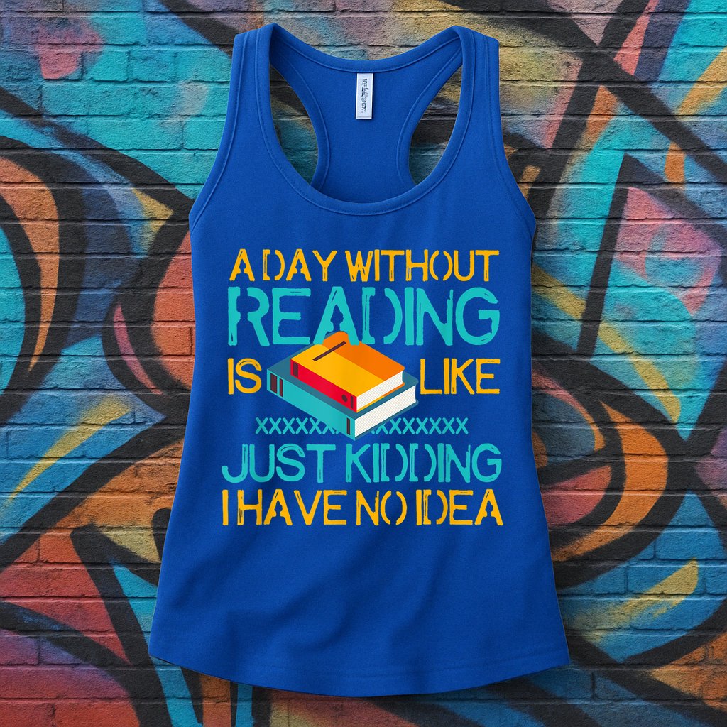 A Day Without Reading Is Like Bookworm Book Lovers Funny Gift Cool Gift Womens Tank Top