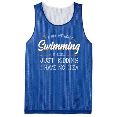 A Day Without Swimming Lover Swim Athlete Coach Swimmer Cool Gift Mesh Reversible Basketball Jersey Tank