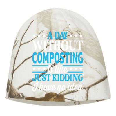 A Day Without Composting Funny Composting Great Gift Kati - Camo Knit Beanie