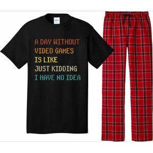 A Day Without Video Games Funny Gaming Gamer Funny Gift Pajama Set