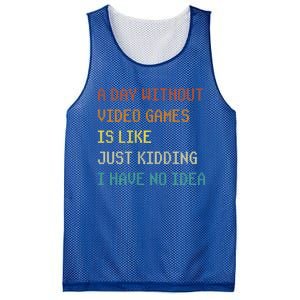 A Day Without Video Games Funny Gaming Gamer Funny Gift Mesh Reversible Basketball Jersey Tank