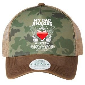 Amazing Dad Wings Cover My Heart Fathers Remembrance Gift Legacy Tie Dye Trucker Hat