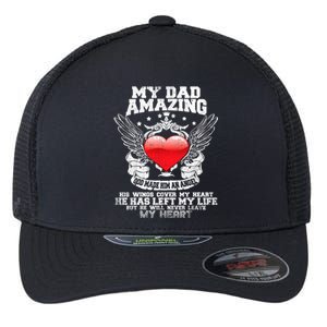 Amazing Dad Wings Cover My Heart Fathers Remembrance Gift Flexfit Unipanel Trucker Cap