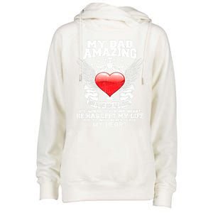 Amazing Dad Wings Cover My Heart Fathers Remembrance Gift Womens Funnel Neck Pullover Hood