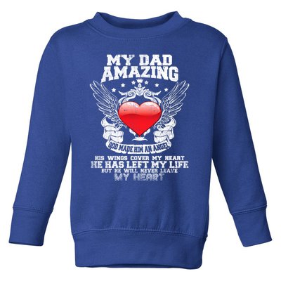 Amazing Dad Wings Cover My Heart Fathers Remembrance Gift Toddler Sweatshirt