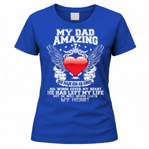 Amazing Dad Wings Cover My Heart Fathers Remembrance Gift Women's T-Shirt