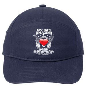 Amazing Dad Wings Cover My Heart Fathers Remembrance Gift 7-Panel Snapback Hat