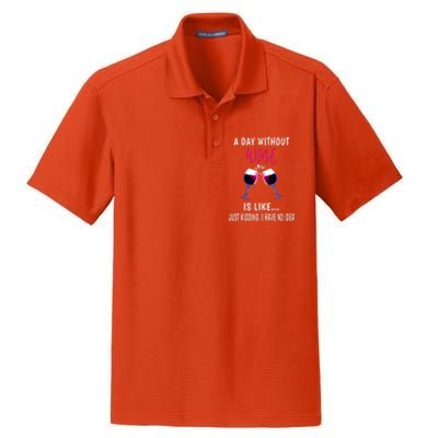 A Day Without Wine Wine Ladies Girl Drinking Wine Dry Zone Grid Polo