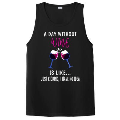 A Day Without Wine Wine Ladies Girl Drinking Wine PosiCharge Competitor Tank