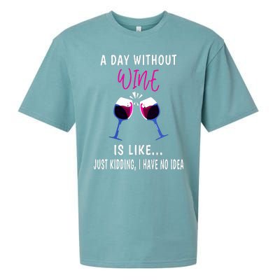 A Day Without Wine Wine Ladies Girl Drinking Wine Sueded Cloud Jersey T-Shirt