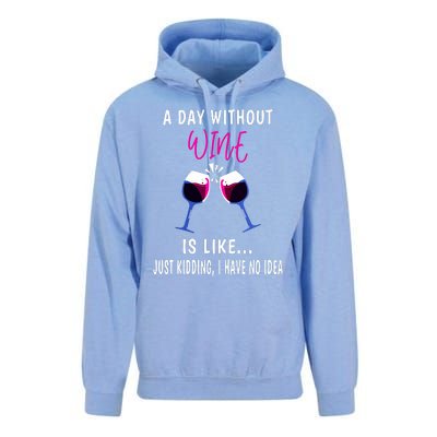 A Day Without Wine Wine Ladies Girl Drinking Wine Unisex Surf Hoodie